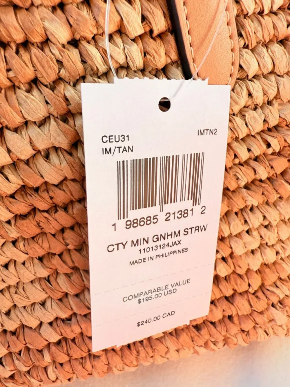 coach City Mini Tote Bag With Gingham Print ceu31
